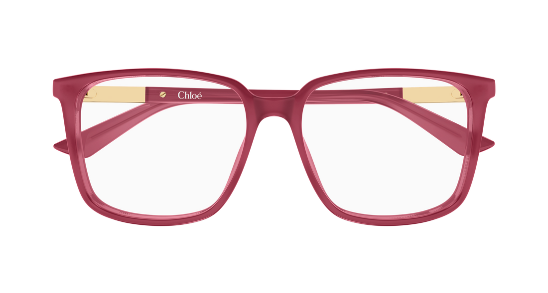 Briller chloé ch0369o 005 rosa rectangular / squared femenino størrelse 55mm - Detaljeret visning