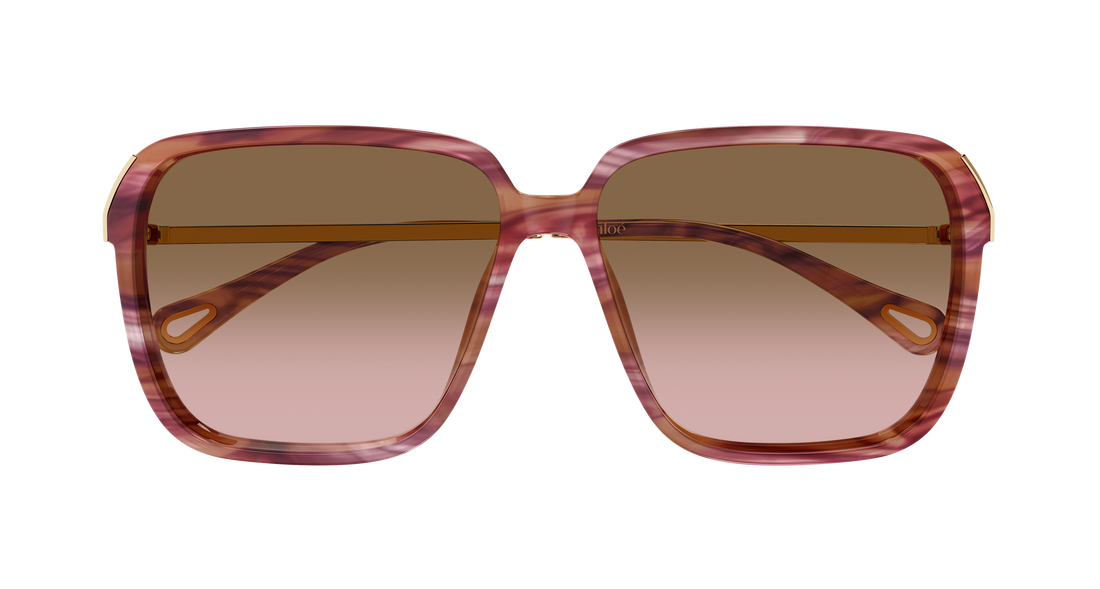 Solbriller chloé ch0405s 002 havana rectangular / squared femenino størrelse 59mm - Detaljeret visning