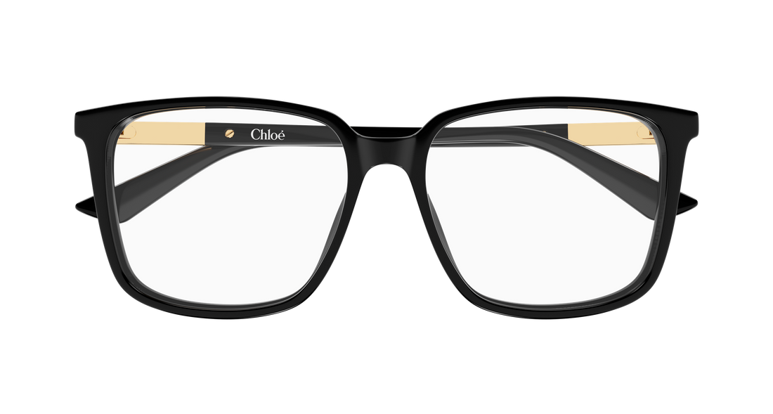 Briller chloé ch0369o 001 negro rectangular / squared femenino størrelse 55mm - Detaljeret visning