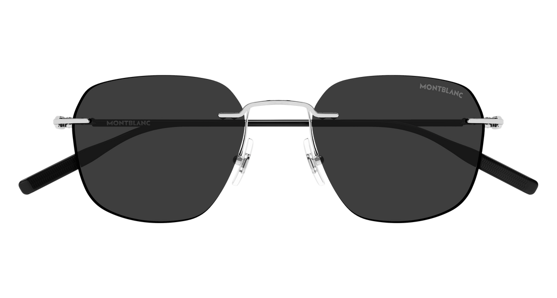 Occhiali da sole montblanc mb0430s 001 plateado rectangular / squared masculino taglia 53mm - Vista dettagliata