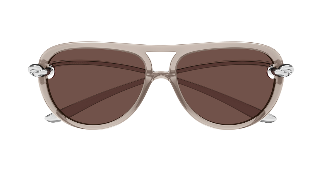 Okulary przeciwsłoneczne bottega veneta bv1418s 008 marron pilot/navigator femenino rozmiar 58mm - Widok szczegółowy