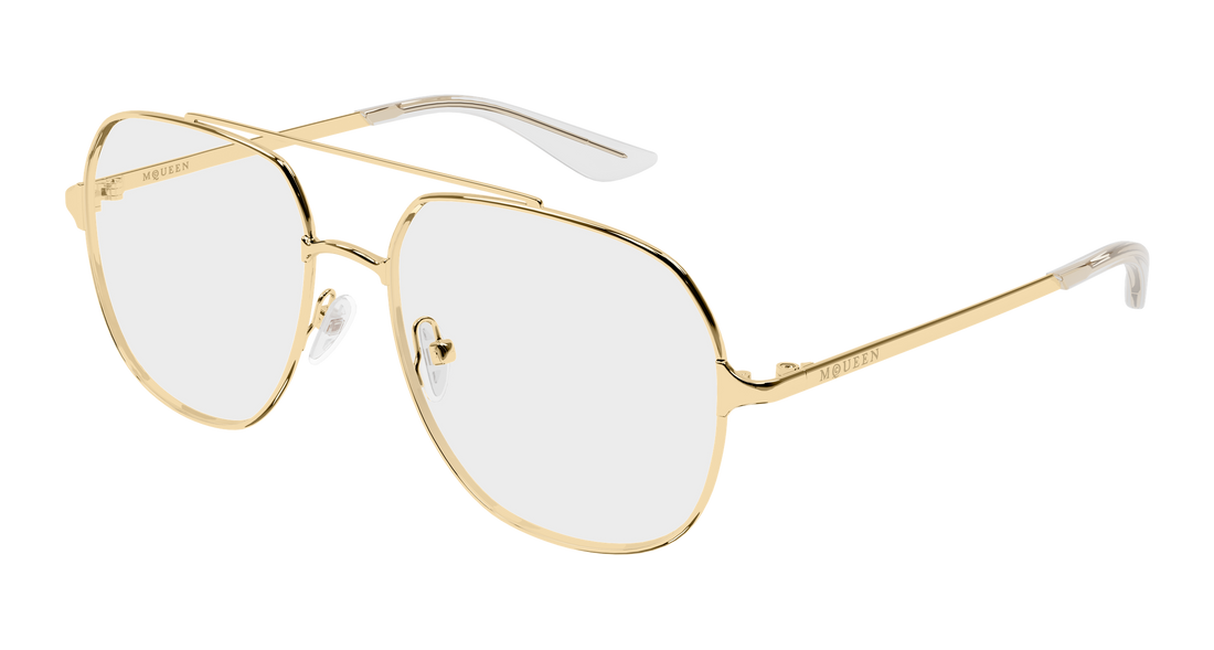 Brillen alexander mcqueen am0591o 002 dorado pilot/navigator unisex größe 55mm - Hauptansicht