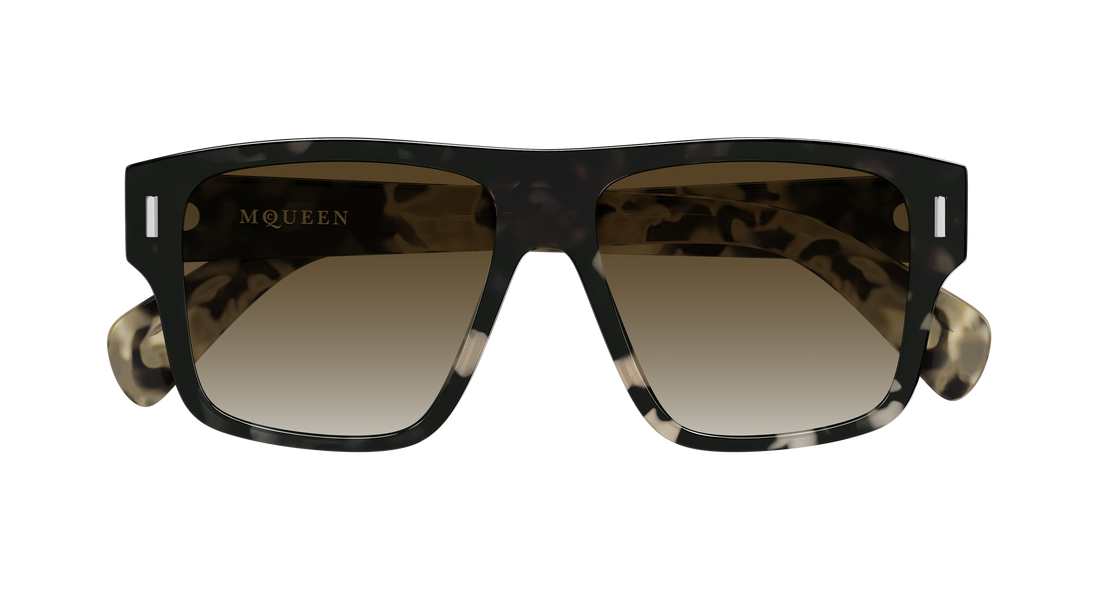 Sunglasses alexander mcqueen am0550s 002 havana rectangular / squared masculino size 55mm - Detailed view