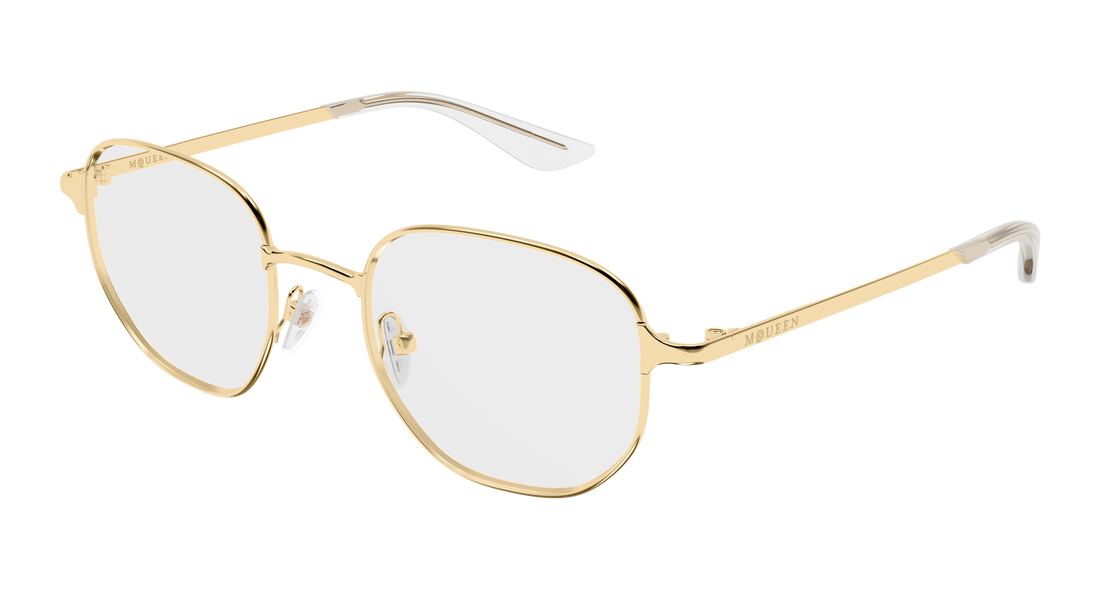 Brillen alexander mcqueen am0590o 002 dorado round/oval/panthos unisex größe 50mm - Hauptansicht