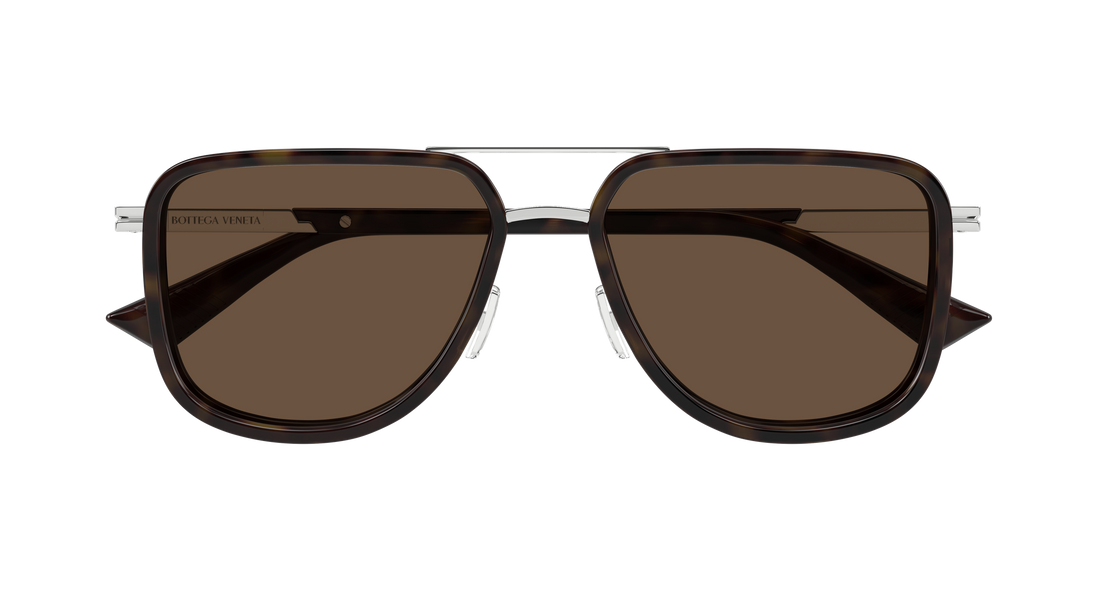Sonnenbrillen bottega veneta bv1463s 002 plateado pilot/navigator masculino größe 56mm - Detailansicht
