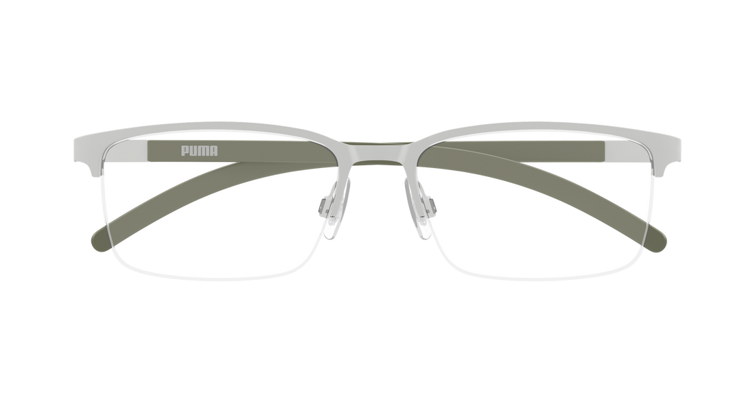 Prescription glasses puma pu0552o 004 plateado rectangular / squared masculino size 55mm - Detailed view