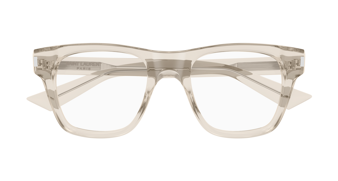 Occhiali da vista saint laurent sl 875 opt 004 beige rectangular / squared masculino taglia 50mm - Vista dettagliata
