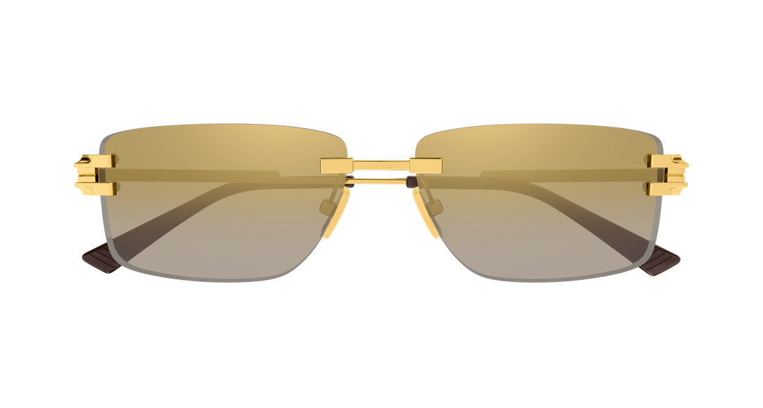 Occhiali da sole bottega veneta bv1511s 002 dorado rectangular / squared unisex taglia 58mm - Vista dettagliata
