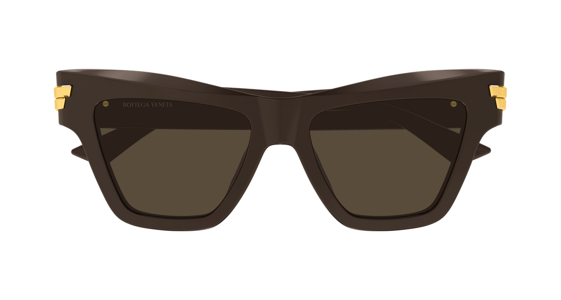 Okulary przeciwsłoneczne bottega veneta bv1489s 004 marron cat eye femenino rozmiar 53mm - Widok szczegółowy