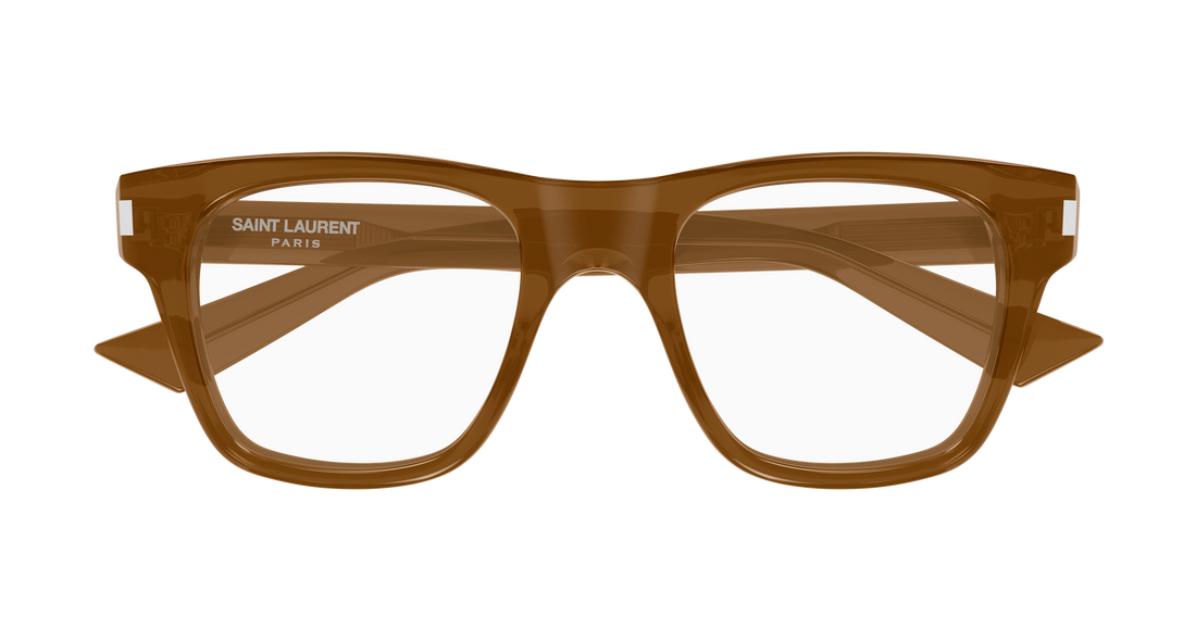 Occhiali da vista saint laurent sl 875 opt 006 marron rectangular / squared masculino taglia 50mm - Vista dettagliata
