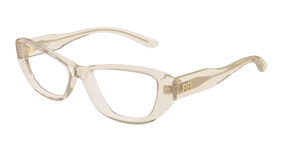 Briller balenciaga bb0514o 003 beige geometrical/directional femenino størrelse 55mm - Hovedvisning