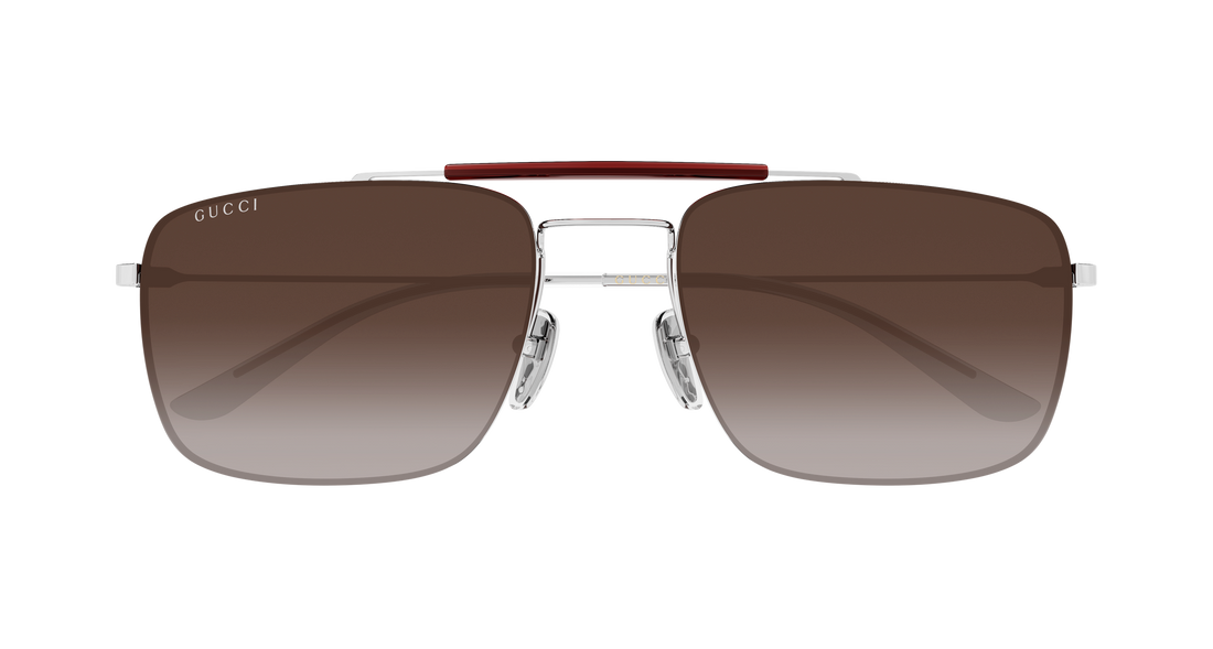 Solglasögon gucci gg2256sa 004 plateado rectangular / squared masculino storlek 59mm - Detaljvy