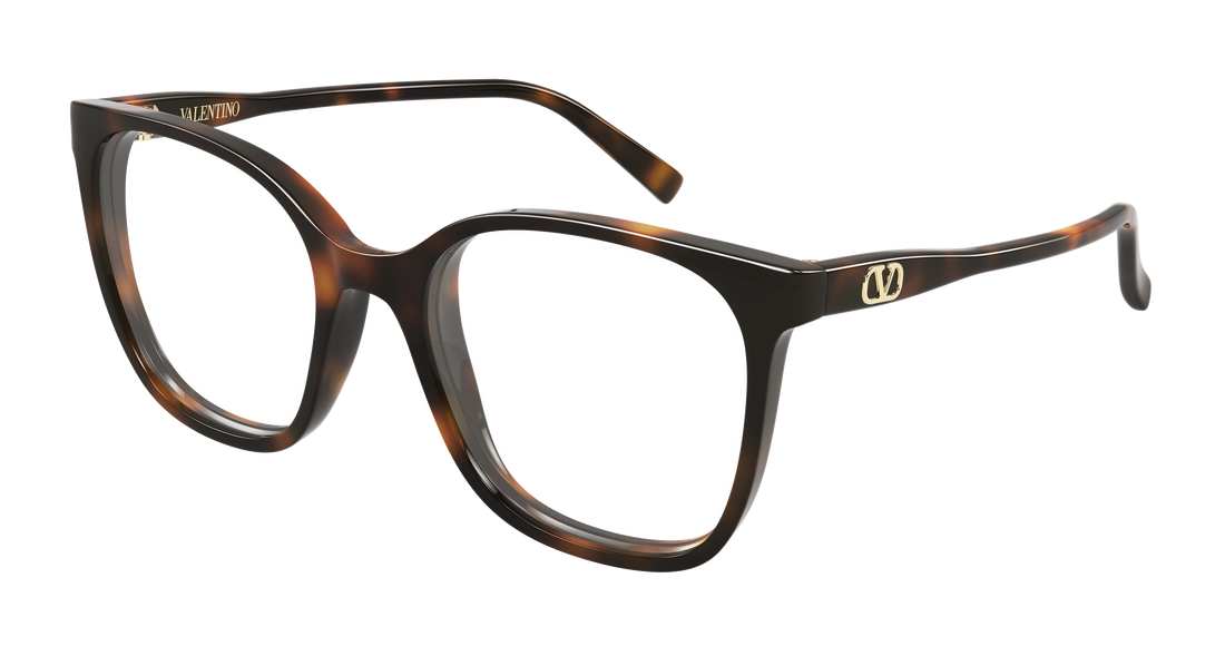 Lunettes de vue valentino vg0019o 006 havana rectangular / squared femenino taille 55mm - Vue principale