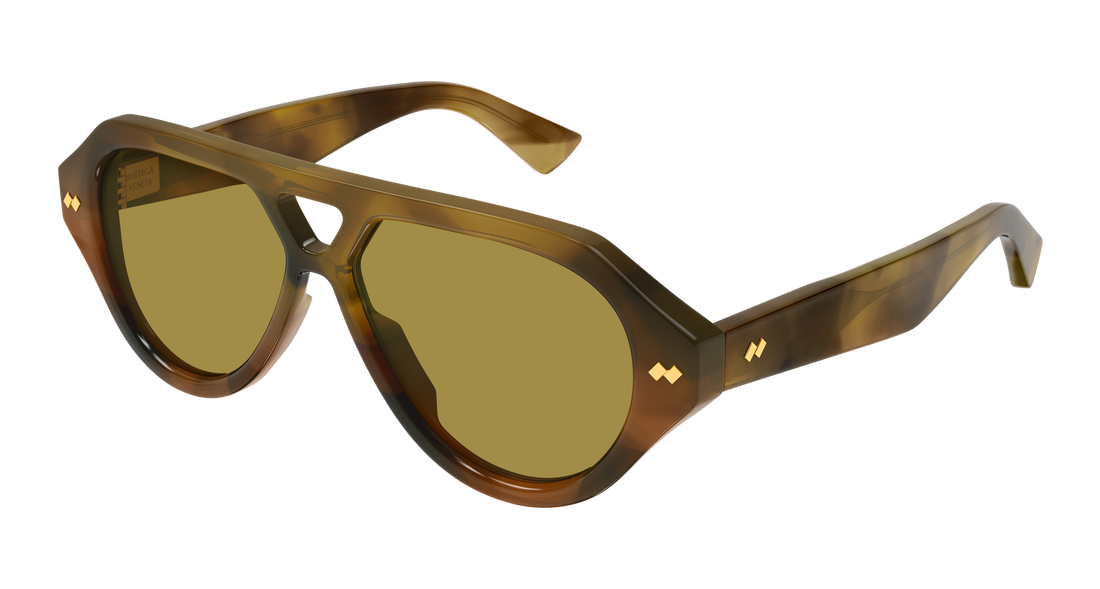 Okulary przeciwsłoneczne bottega veneta bv1485s 003 marron pilot/navigator unisex rozmiar 56mm - Widok główny