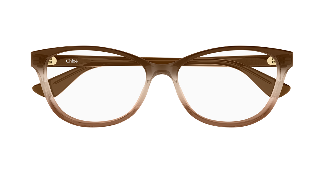 Briller chloé ch0394ol 005 marron cat eye femenino størrelse 55mm - Detaljeret visning