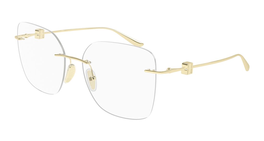 Glasögon balenciaga bb0537o 003 dorado rectangular / squared femenino storlek 58mm - Huvudvy