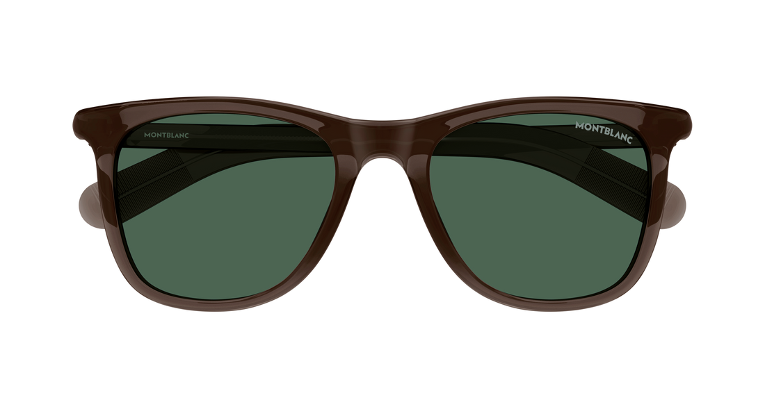 Occhiali da sole montblanc mb0496s 002 marron rectangular / squared masculino taglia 52mm - Vista dettagliata