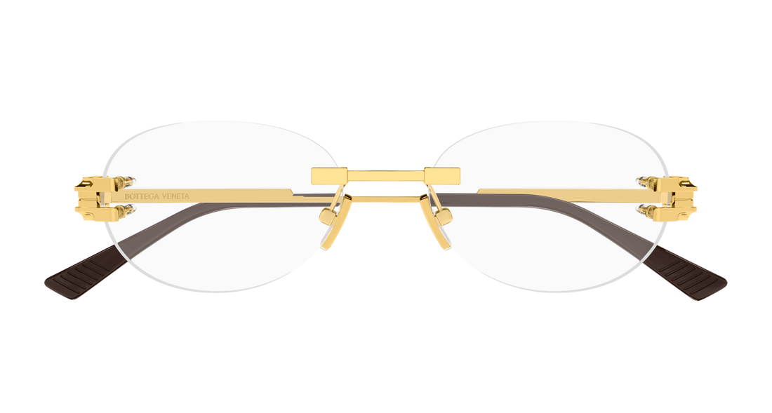 Occhiali da vista bottega veneta bv1512o 001 dorado round/oval/panthos unisex taglia 53mm - Vista dettagliata