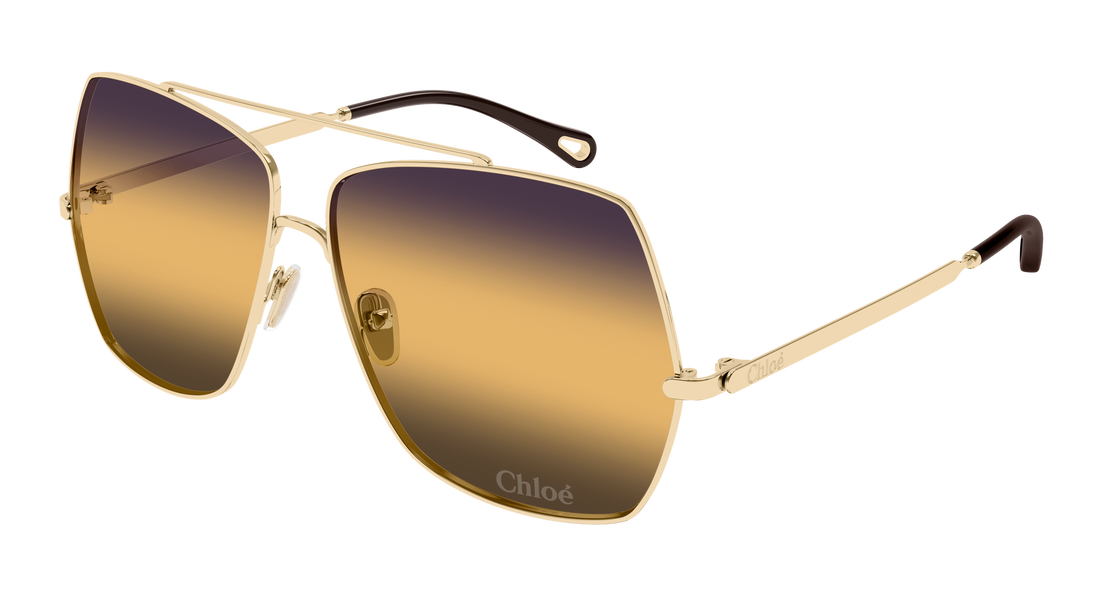 Zonnebrillen chloé ch0278s 008 dorado rectangular / squared femenino maat 62mm - Hoofdaanzicht