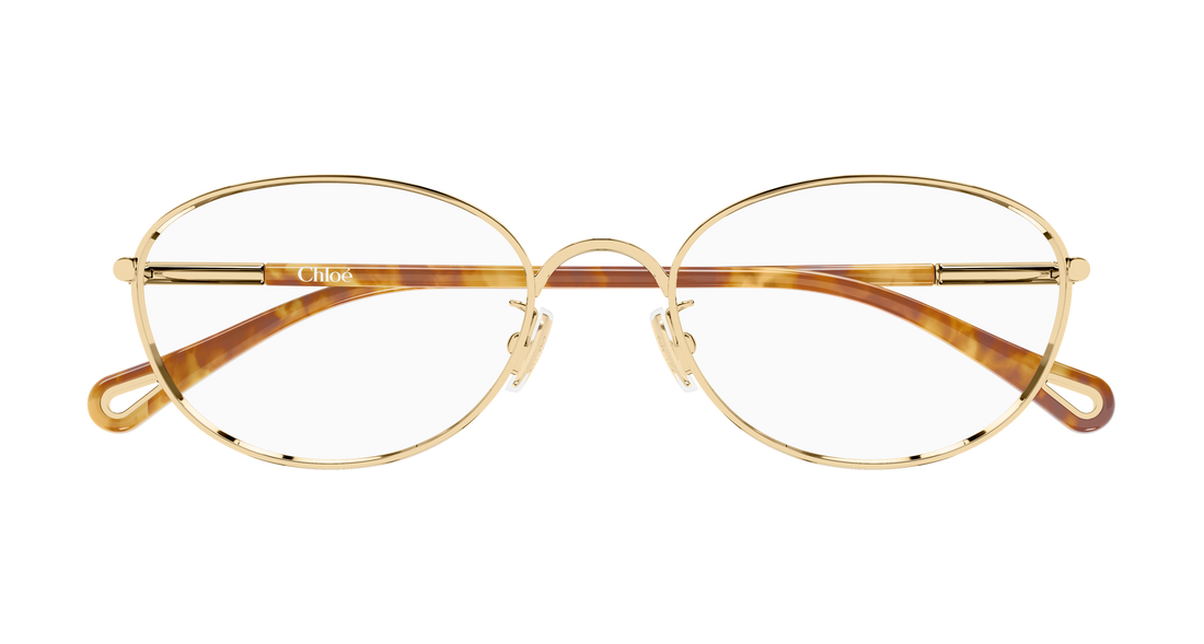 Briller chloé ch0402oa 002 dorado round/oval/panthos femenino størrelse 56mm - Detaljeret visning