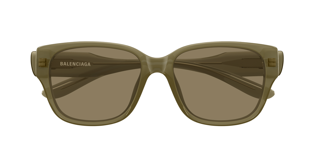 Solbriller balenciaga bb0512sk 004 verde rectangular / squared unisex størrelse 56mm - Detaljeret visning