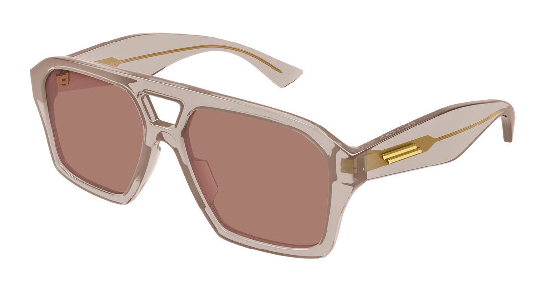 Occhiali da sole bottega veneta bv1501s 003 marron rectangular / squared unisex taglia 56mm - Vista principale
