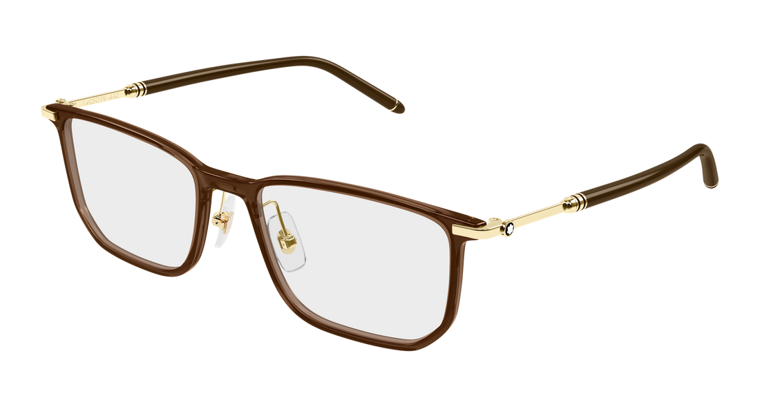 Brillen montblanc mb0523o 004 marron rectangular / squared masculino maat 54mm - Hoofdaanzicht