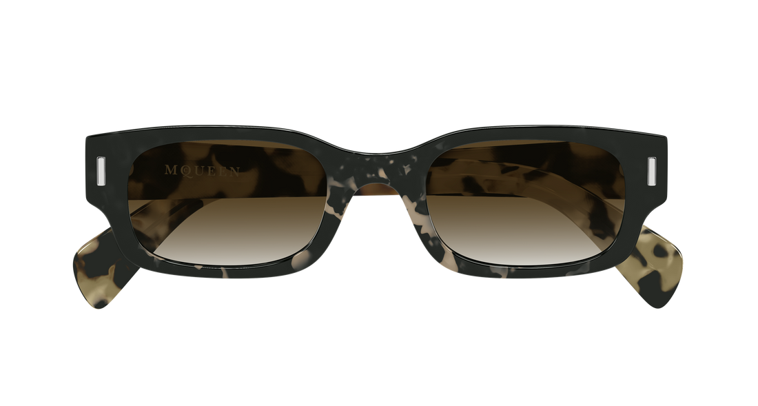 Óculos de sol alexander mcqueen am0549s 002 havana round/oval/panthos unisex tamanho 50mm - Vista de detalhe