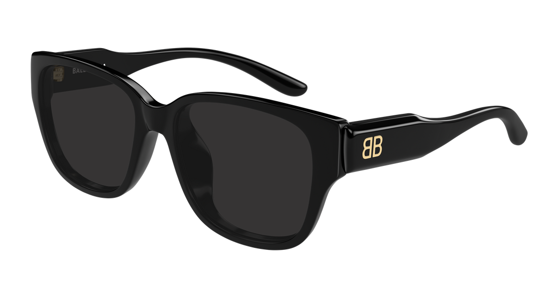 Solbriller balenciaga bb0512sk 001 negro rectangular / squared unisex størrelse 56mm - Hovedvisning