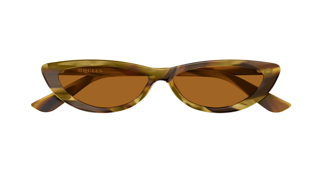 Sunglasses alexander mcqueen am0535s 006 havana round/oval/panthos femenino size 58mm - Detailed view