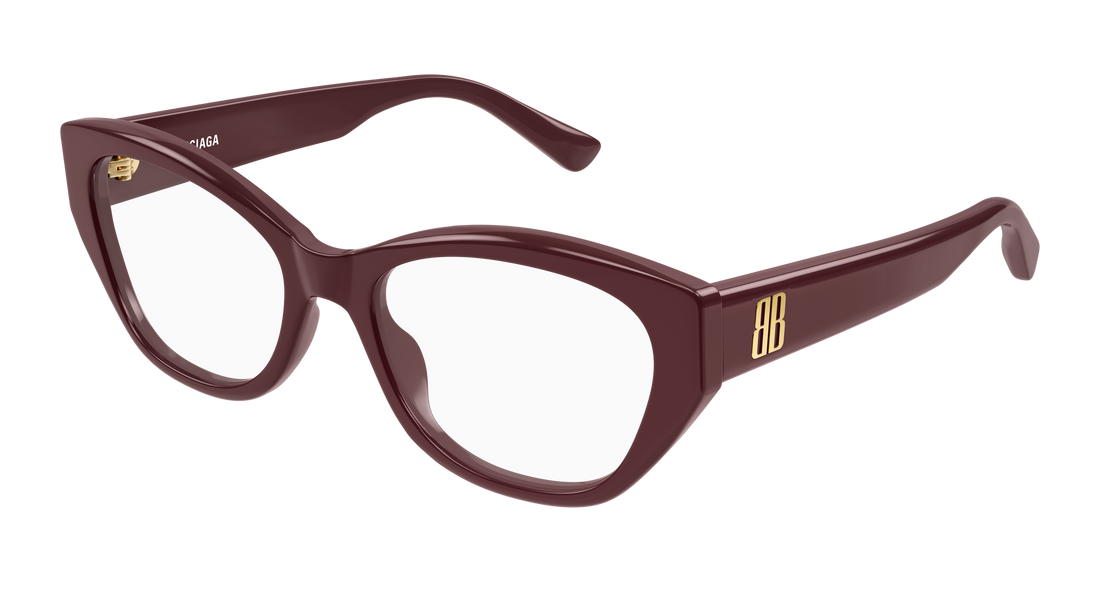 Occhiali da vista balenciaga bb0481o 007 burdeos cat eye femenino taglia 56mm - Vista principale