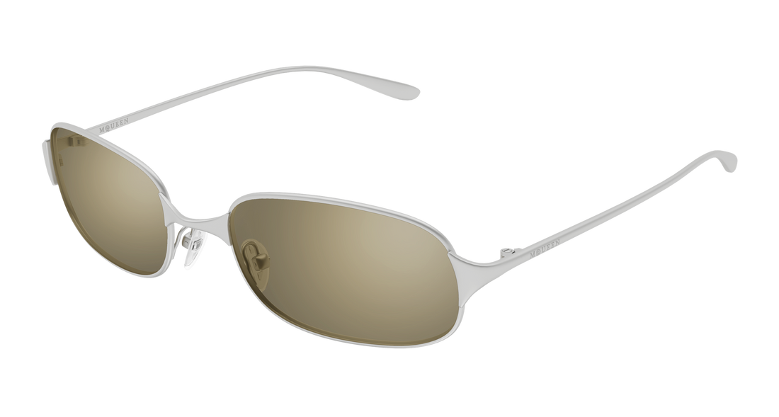 Solbriller alexander mcqueen am0588s 003 plateado round/oval/panthos masculino størrelse 55mm - Hovedvisning