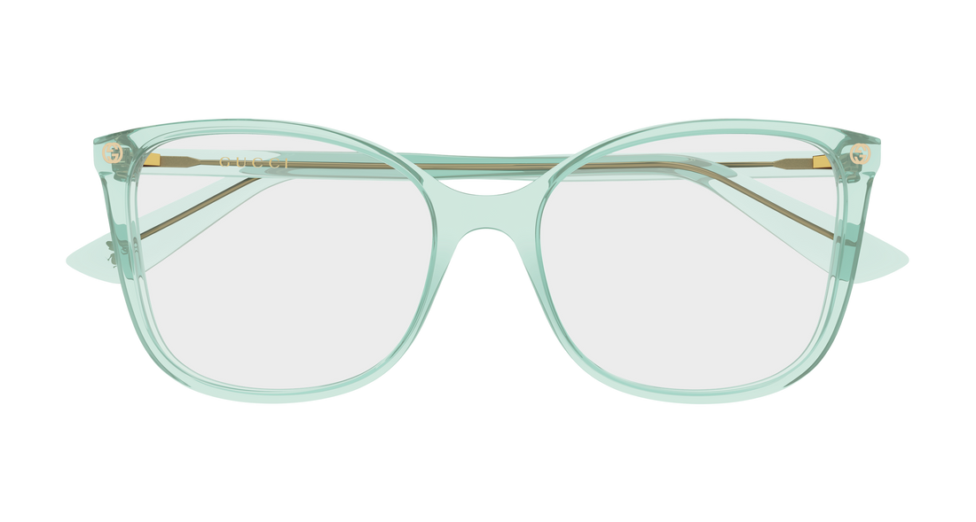 Lunettes de vue gucci gg0026o 028 verde cat eye femenino taille 53mm - Vue détaillée