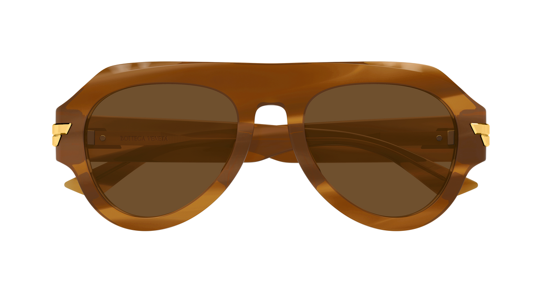 Okulary przeciwsłoneczne bottega veneta bv1488s 003 marron pilot/navigator unisex rozmiar 53mm - Widok szczegółowy