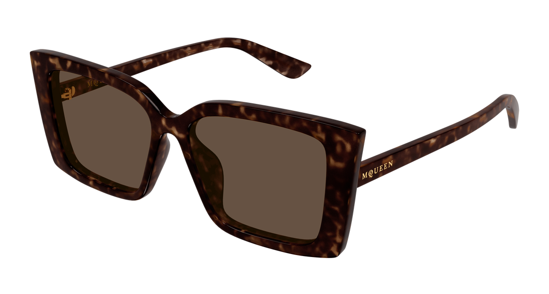 Solbriller alexander mcqueen am0578s 002 havana cat eye femenino størrelse 56mm - Hovedvisning