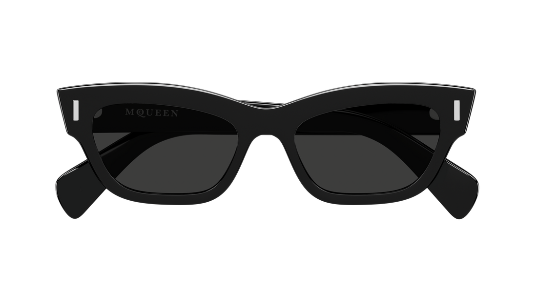 Óculos de sol alexander mcqueen am0548s 001 negro cat eye femenino tamanho 52mm - Vista de detalhe