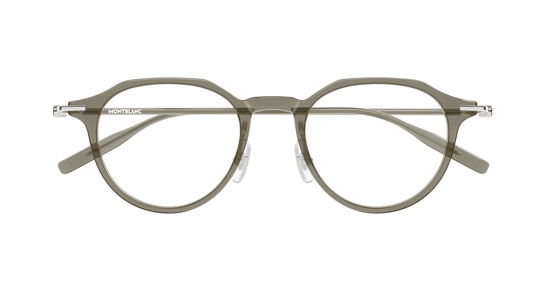 Occhiali da vista montblanc mb0355o 006 marron round/oval/panthos masculino taglia 49mm - Vista dettagliata