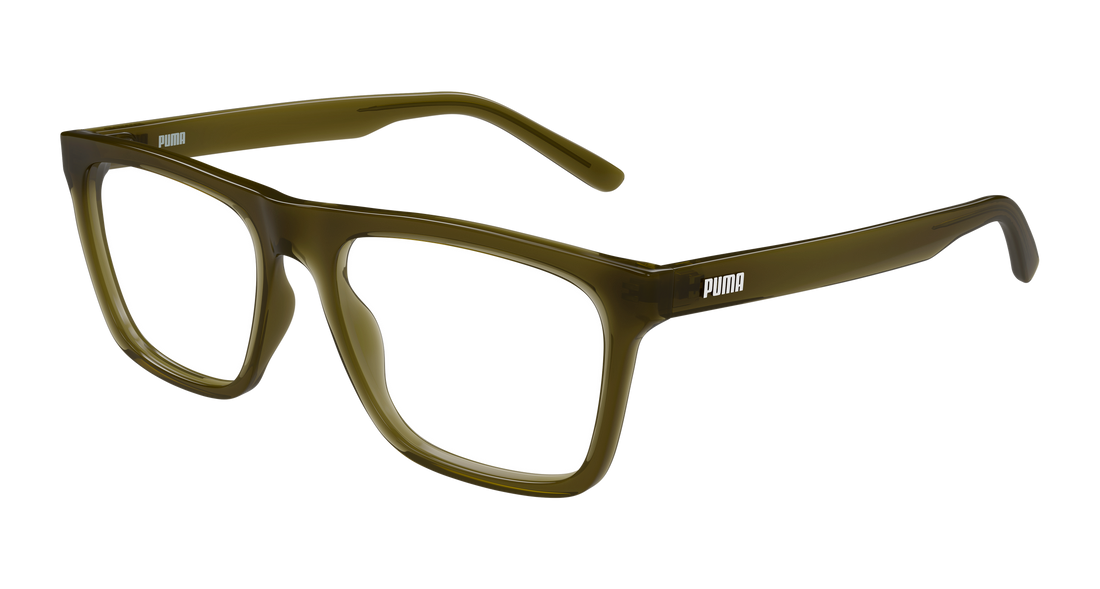 Prescription glasses puma pu0545o 003 verde rectangular / squared masculino size 55mm - Main view