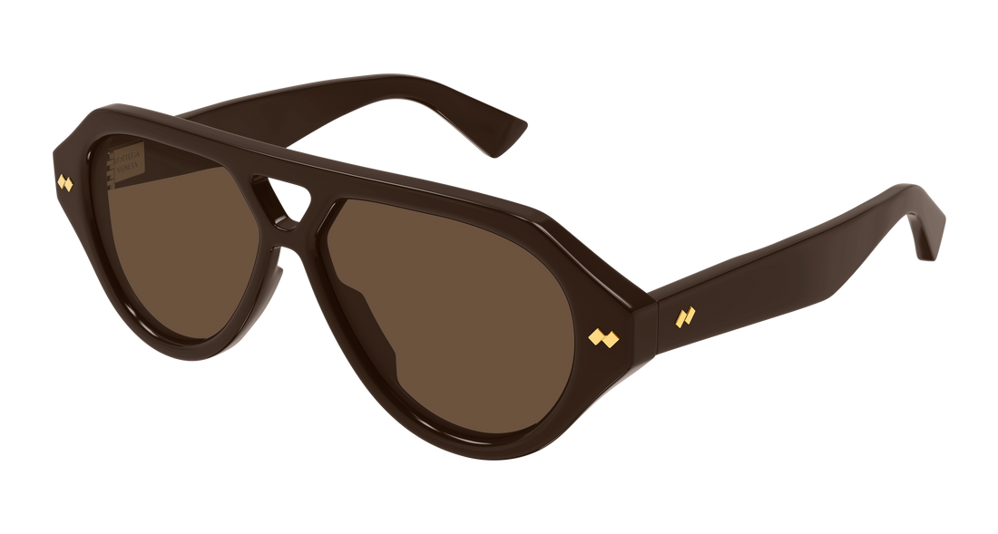 Okulary przeciwsłoneczne bottega veneta bv1485s 004 marron pilot/navigator unisex rozmiar 56mm - Widok główny