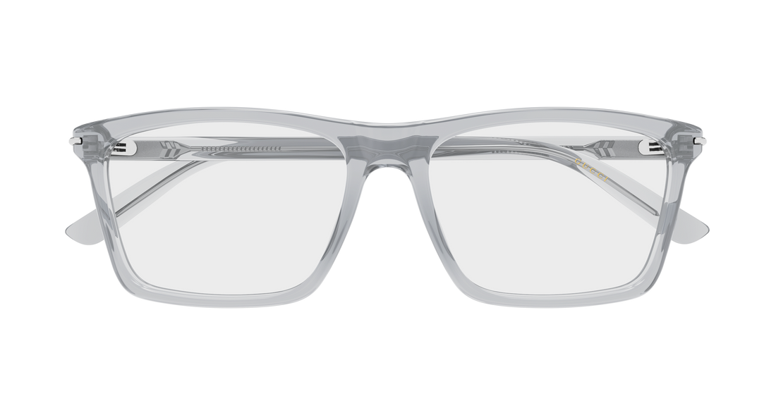 Lunettes de vue gucci gg1445o 017 gris rectangular / squared masculino taille 59mm - Vue détaillée