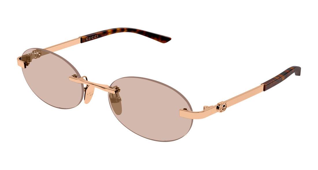 Solglasögon gucci gg2214s 005 dorado round/oval/panthos femenino storlek 55mm - Huvudvy