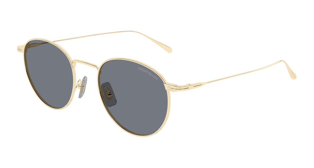 Solbriller montblanc mb0473s 001 dorado round/oval/panthos masculino størrelse 50mm - Hovedvisning