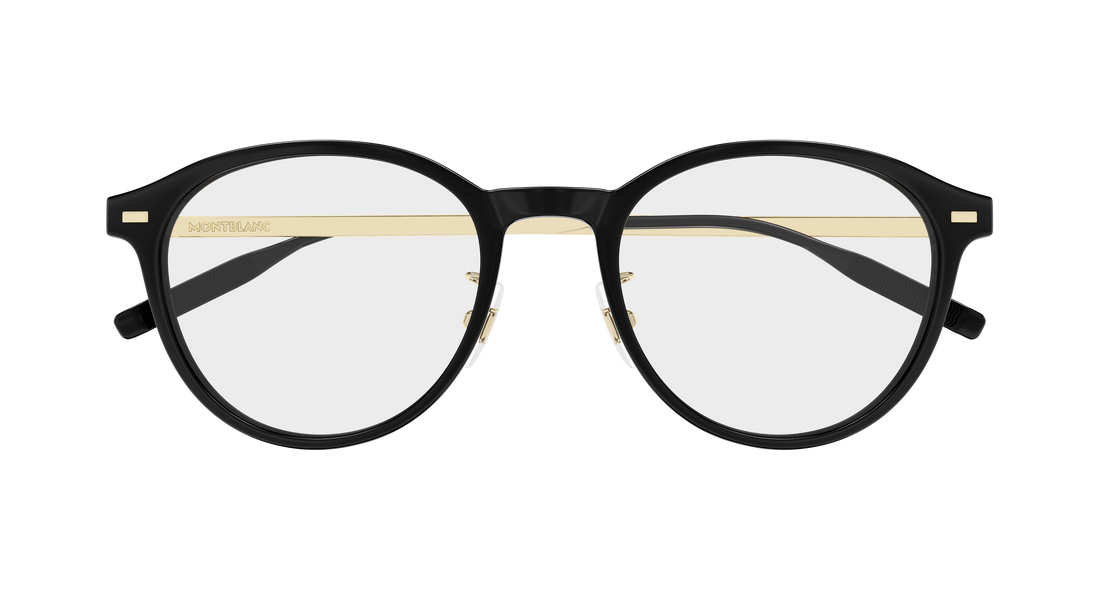 Occhiali da vista montblanc mb0507oa 001 negro round/oval/panthos masculino taglia 52mm - Vista dettagliata