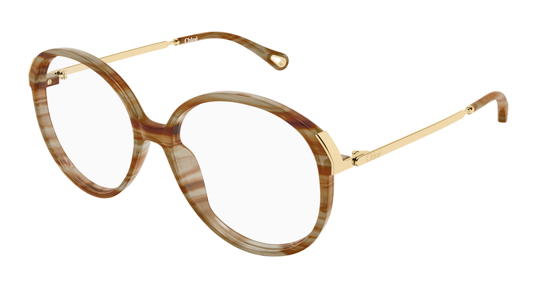 Brillen chloé ch0408o 004 havana round/oval/panthos femenino maat 58mm - Hoofdaanzicht