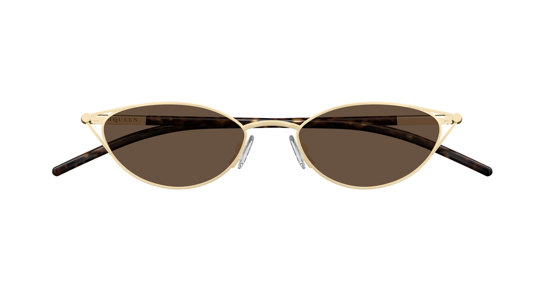 Óculos de sol alexander mcqueen am0563s 002 dorado cat eye femenino tamanho 50mm - Vista de detalhe