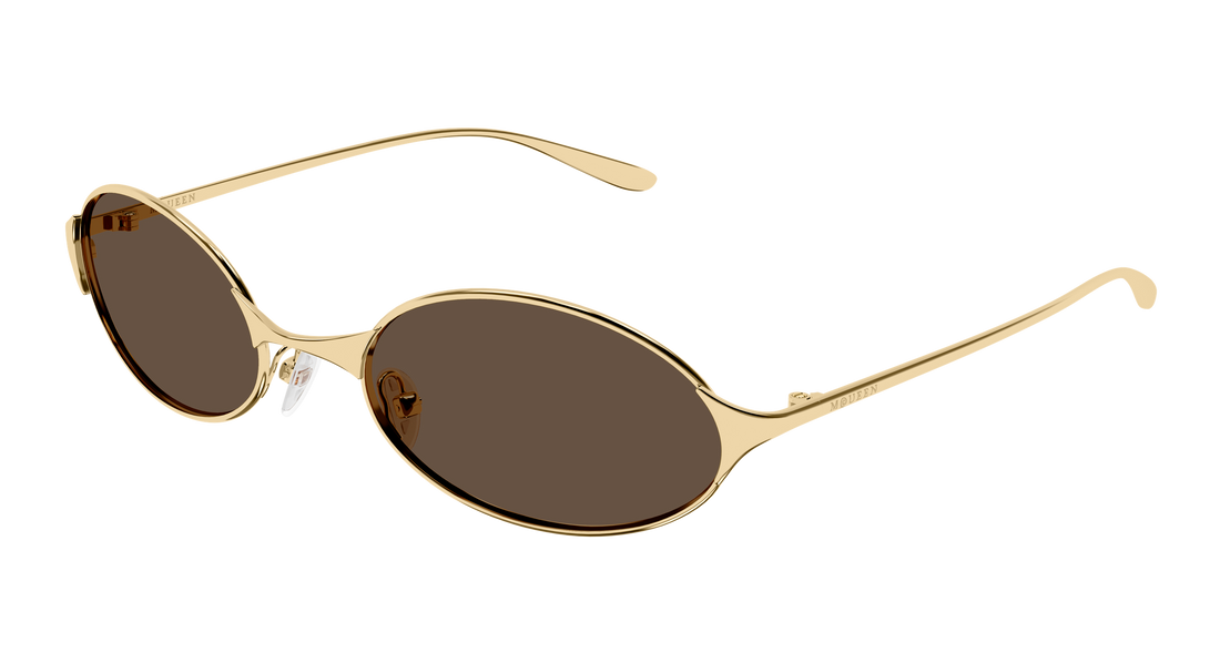 Solbriller alexander mcqueen am0589s 002 dorado round/oval/panthos unisex størrelse 55mm - Hovedvisning