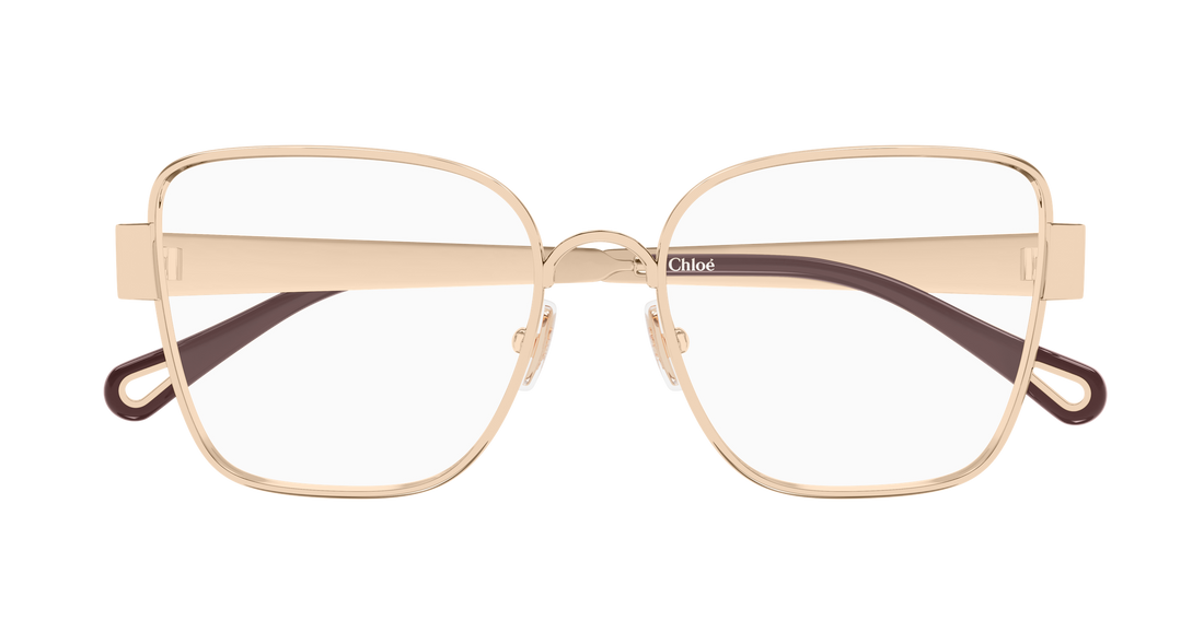 Óculos graduados chloé ch0356o 002 dorado butterfly femenino tamanho 52mm - Vista de detalhe