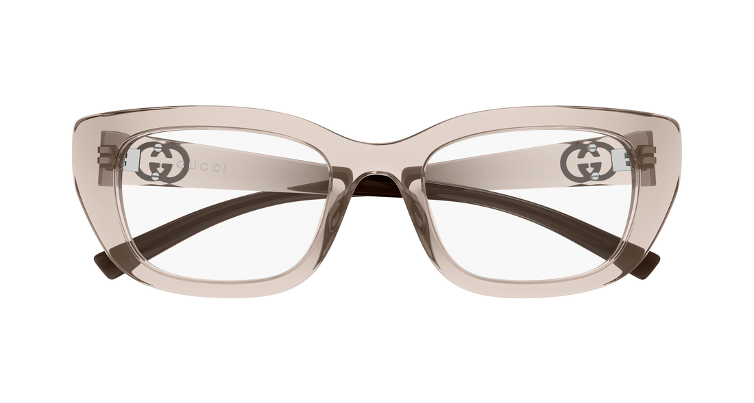 Occhiali da vista gucci gg2027o 004 marron cat eye femenino taglia 52mm - Vista dettagliata