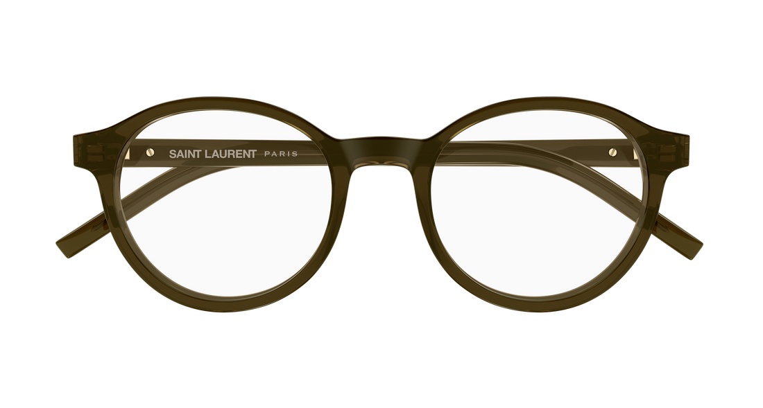Prescription glasses saint laurent sl m163 005 marron round/oval/panthos unisex size 50mm - Detailed view