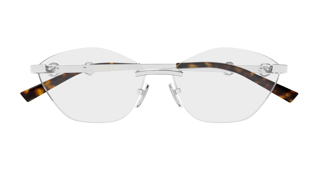 Occhiali da vista gucci gg2050o 003 plateado cat eye femenino taglia 59mm - Vista dettagliata